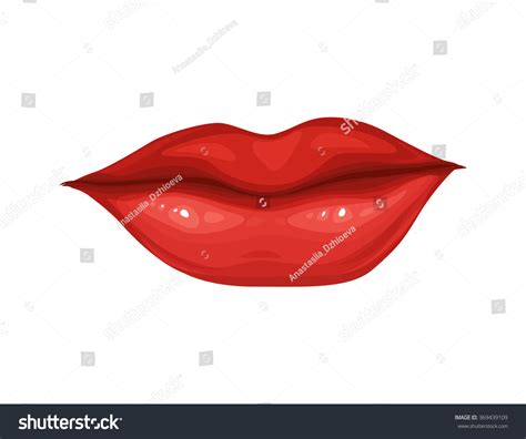 Red Lips Icon Human Body Part Stock Vector Royalty Free 369439109