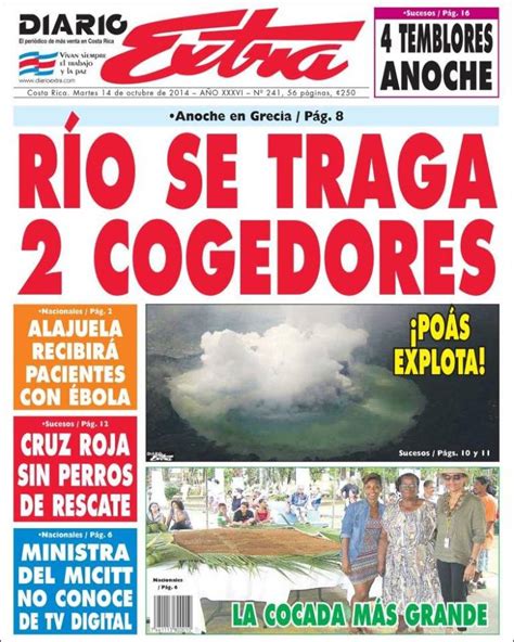 Peri Dico Diario Extra Costa Rica Peri Dicos De Costa Rica Edici N