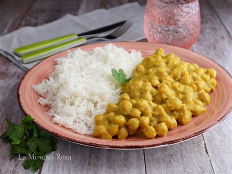 Curry Di Ceci Cremoso E Profumato Con Riso Basmati La Mimosa Rosa