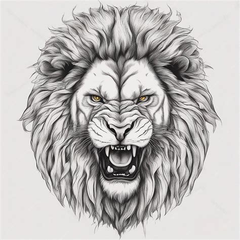 Premium AI Image | An angry lion face
