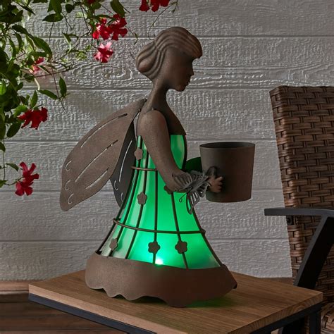 Better Homes And Gardens Solar Powered Light Up Metal Decor Angel