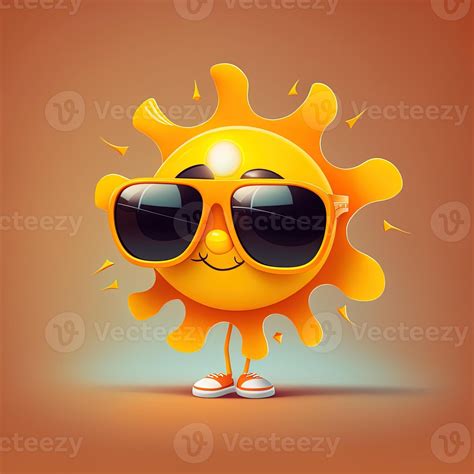 Collection Of Happy Smiling Joyful Cartoon Style Sun Characters For Summer Vacation Design