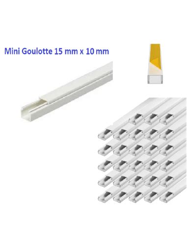 M Mini Goulotte Moulure Lectrique Pvc Mm X Mm Blanc