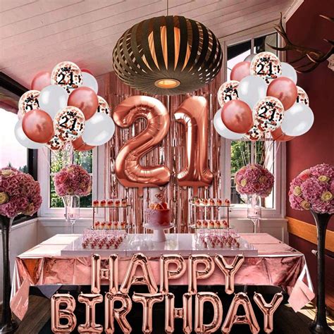 21st Rose Gold Birthday Party Decoration Etsy