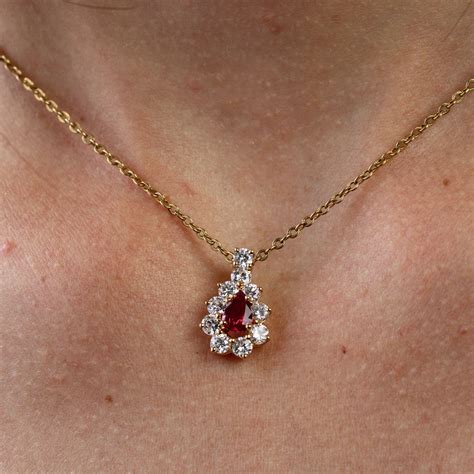 Pendentif Rubis Et Diamants Pendentif Occasion Bijouxbaume