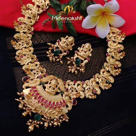 Traditional Necklace Set From Meenakshi Jewellers South India Jewels