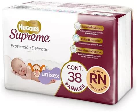 Huggies Supreme Paquete Con 38 Pz Pañal Recién Nacido Meses Sin Interés