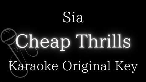 【karaoke Instrumental】cheap Thrills Sia【original Key】 Youtube