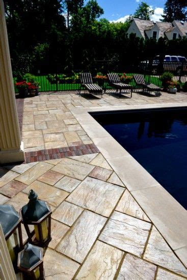 Unilock Rivenstone Paver Pool Deck With Copthorne Accent By Unilock