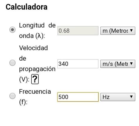 Cuál es la longitud de onda de una onda con una frecuencia de 500 Hz y