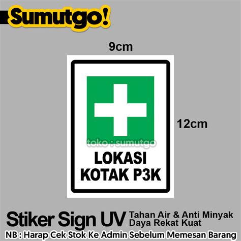 Jual Stiker Tulisan Lokasi Kotak P3k First Aid Kit Box Area Location Uk