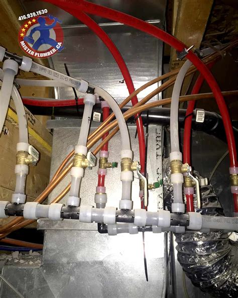 Pex Manifolds For Water Distribution System In Mississauga Basement