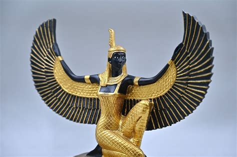 Egyptian Statue Of Goddess Maat Goddess Of Justice Open Wings Large