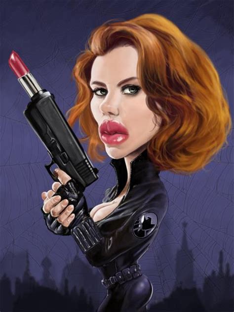 Scarlett Johansson Funny Caricatures Black Widow Scarlett Celebrity