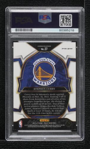 Panini Select Concourse Blue Cracked Ice Prizm Stephen Curry Psa