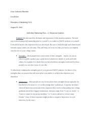 MKGT Individual Marketing Plan 2 Situational Analysis Docx Josue