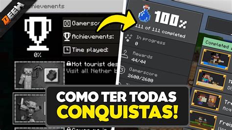 Como Fazer Todas As Conquistas Do Minecraft Bedrock Pe Em Min Youtube