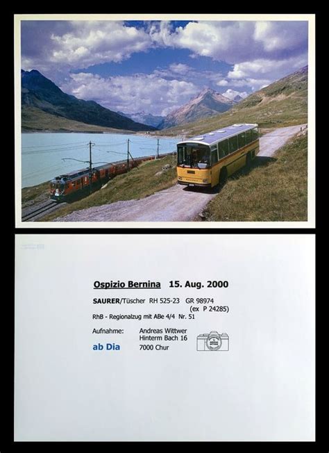 Bernina Ospizio Poschiavo Bahn RhB Postauto Saurer RH Foto Kaufen Auf