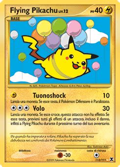 Flying Pikachu Platino LAscesa Dei Rivali Archivio Delle Carte