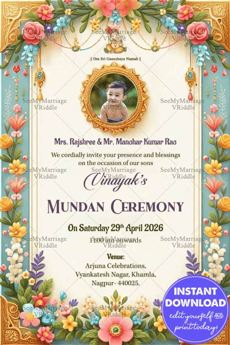 Mundan Ceremony Videos Mundan Ceremony Invitation Cards