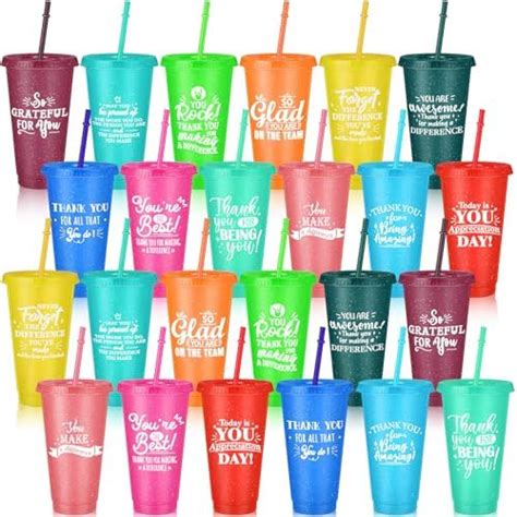 Bokon 30 Pcs Employee Appreciation Ts 24oz Plastic Cups