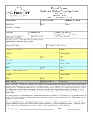 Fillable Online Residential Grading Permit Application Fax Email Print