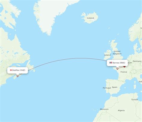 Flights From Halifax To Rennes Yhz To Rns Flight Routes