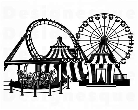 Amusement Park 3 Svg Roller Coaster Svg State Fair Svg Etsy