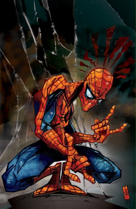 Spiderman In Scotty Shoemaker S Marvel Characters Comic Art Gallery Room