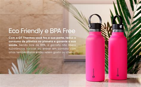 Garrafa Térmica Gt Thermos Inox 500 Ml Rosa Lojagoldentec