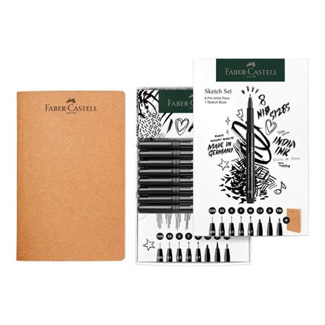 Coffret Feutres Pitt Artist Pen Noir Faber Castell Sketchbook