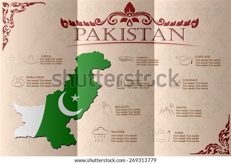 Pakistan Infographics Statistical Data Sights Vector Stock Vector