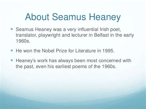 Out Of The Bag Seamus Heaney