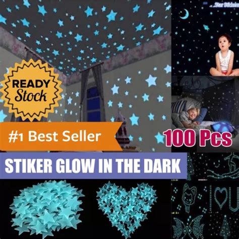 Jual STIKER BINTANG GLOW IN THE DARK 100 PCS MURAH STICKER DINDING