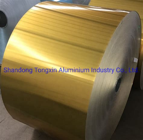 8011 H22 Golden Coating Hydrophilic Aluminium Finstock Foil For Air