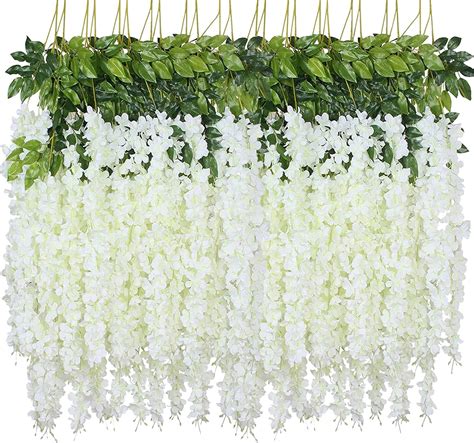 Well Known 24pcs Wisteria Hanging Flowers 3 2 Ft Artificial