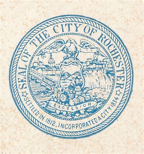 City of Rochester NY Flag 7 Seal Copyright 1910 by Christy Engraving Co ...