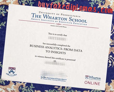 Buy Fake University Of Pennsylvania Wharton School Certificate Buy