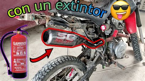 Como Hacer Un Escape Para Moto Con Estoun Extintor YouTube