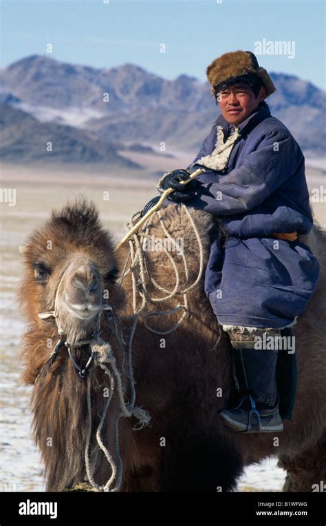 MONGOLIA Asia Hovd Province People Mongolian nomad man returning to ...