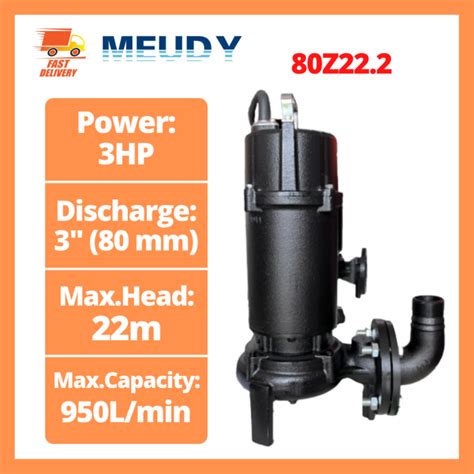 Meudy Z Hp V Submersible Sewage Pump With Cutter Lazada