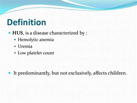 Hemolytic Uremic Syndrome