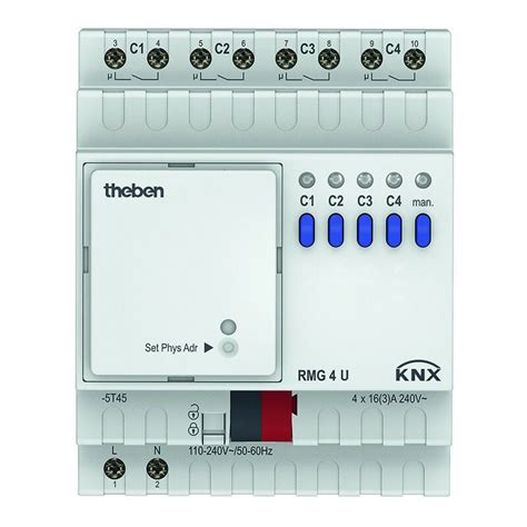 MODULE BASE ACTIONNEUR COMMUTATION 4C FONCTIONS LOGIQUES RMG 4 U KNX