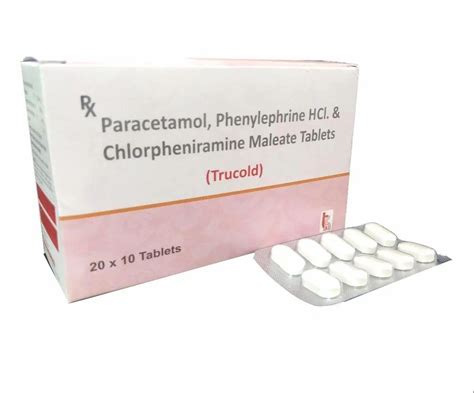 Paracetamol 500 Mg Phenylephrine Hcl 10 Mg And Chlorpheniramine