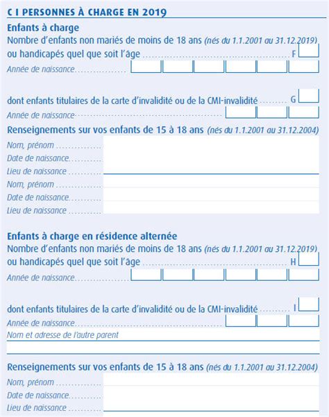 Votre situation familiale page 2 CADRE C Personnes à charge