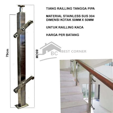 Promo Tiang Railling Tangga Kaca Ralling Tangga Stainless 304 KACA