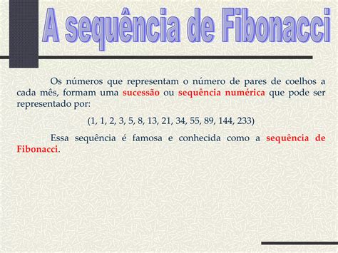 Estudando As Sequências Numéricas Com Fibonacci Ppt