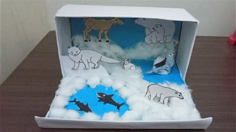 How to make polar bear habitat / Diy polar bear diaorma / Easy arctic ...