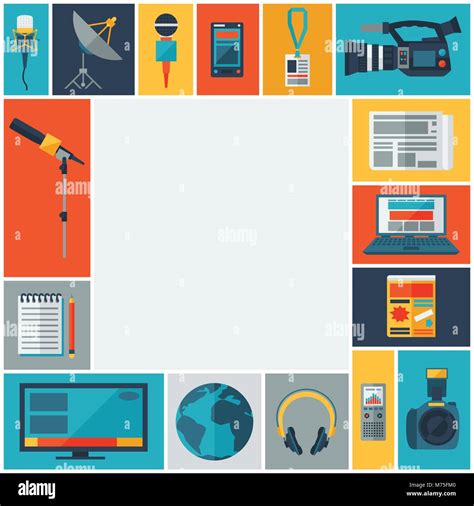 Background with journalism icons Stock Vector Image & Art - Alamy