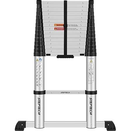 Boweiti Telescoping Extension Ladder Ft Heavy Duty Upgrade Step